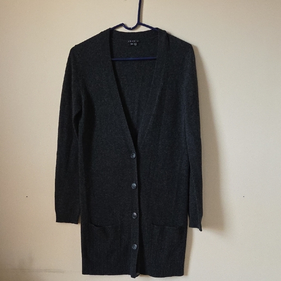 Theory Sweaters - Theory Charcoal Button-Up Cardigan 100% Cashmere